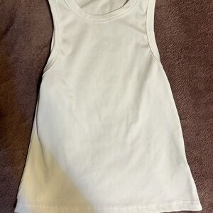 Cream Ribbed Tank Top